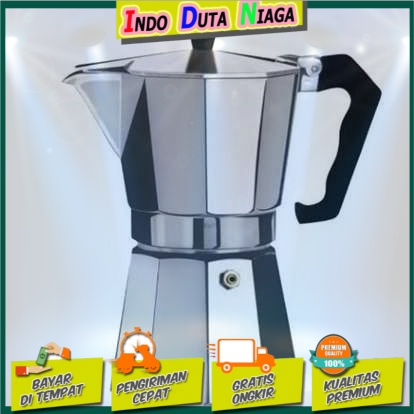 One Two Cups Espresso Coffee Maker Moka Pot Filter 300ml 6Cups - JF112