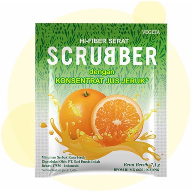 

Vegeta Scrubber Jeruk Hi-Fiber Serat 7.1 Gr per Sachet