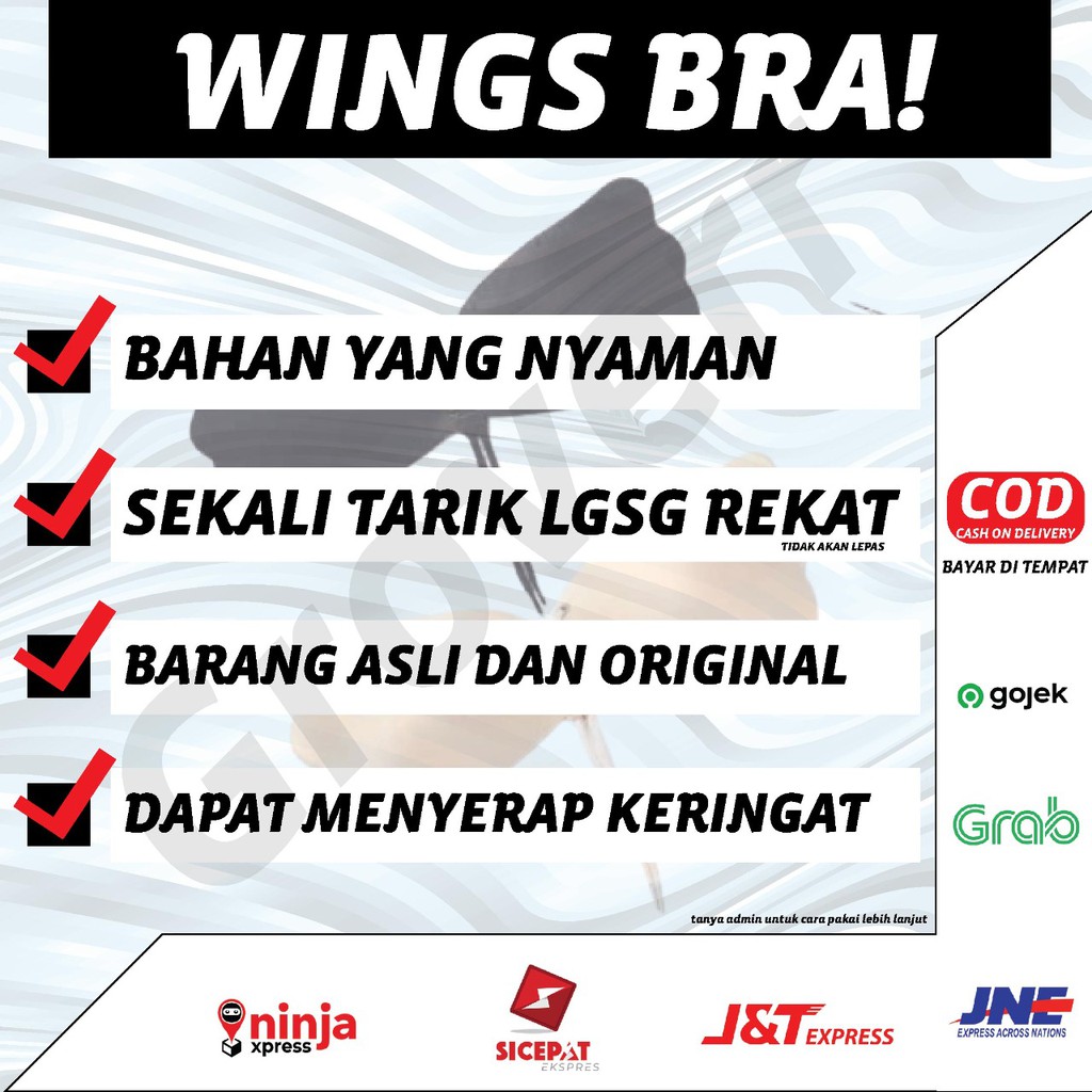 Wings Angel Strapless Push Up Sexy BRA BH Tempel Tali Seksi Bra Pesta GW4