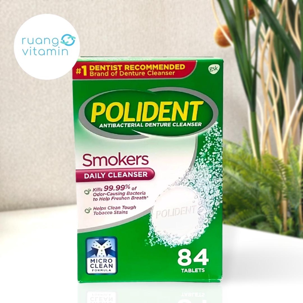 POLIDENT Smokers Daily Cleanser Box (84 Tablets)