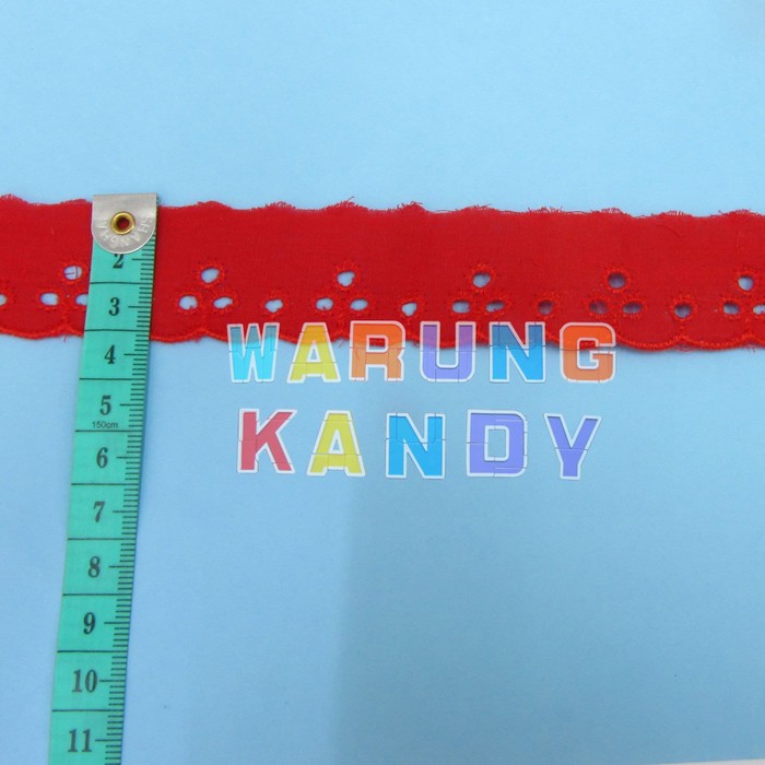 Renda Katun 3cm BR Merah