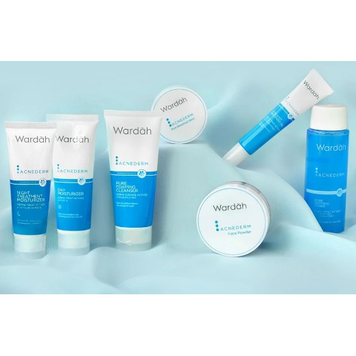 Wardah AcneDerm Series | Cleanser Toner Day Night Pore Blackhead Spot Gel Face Powder by AILIN