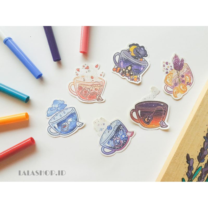 

Handmade Stiker| Stiker Lokal| Tea Cup Aesthetic Stikers
