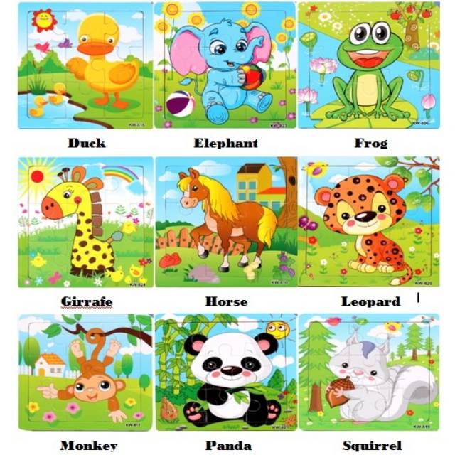 Mainan Anak Bayi Puzzle Gambar Mainan Edukasi Mainan Asah Motorik / Jigsaw Puzzle 9 pcs R33