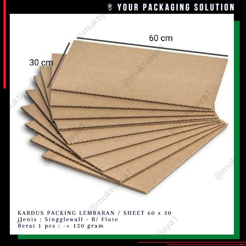 

Sheet Packing • 60x30cm • Kardus/ Karton Lembaran.