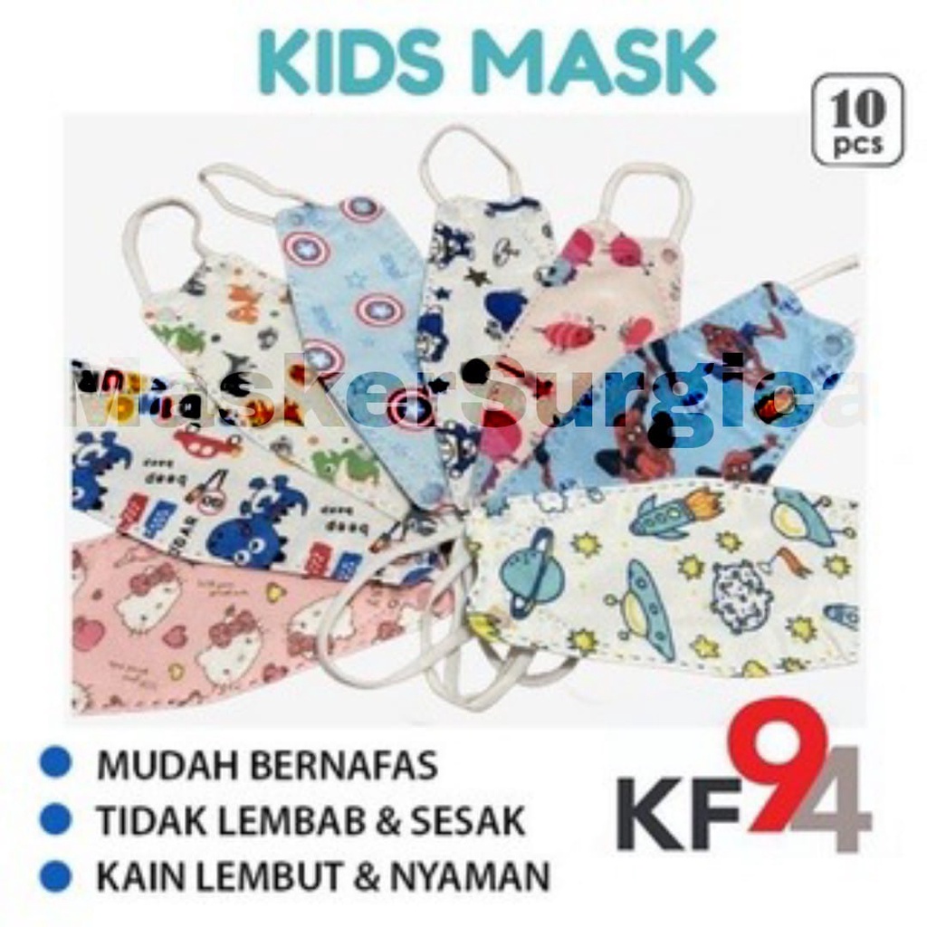 MASKER KF94 ANAK MOUSON 4PLY ISI 10 PCS MASKER MOUSON KF94 ANAK