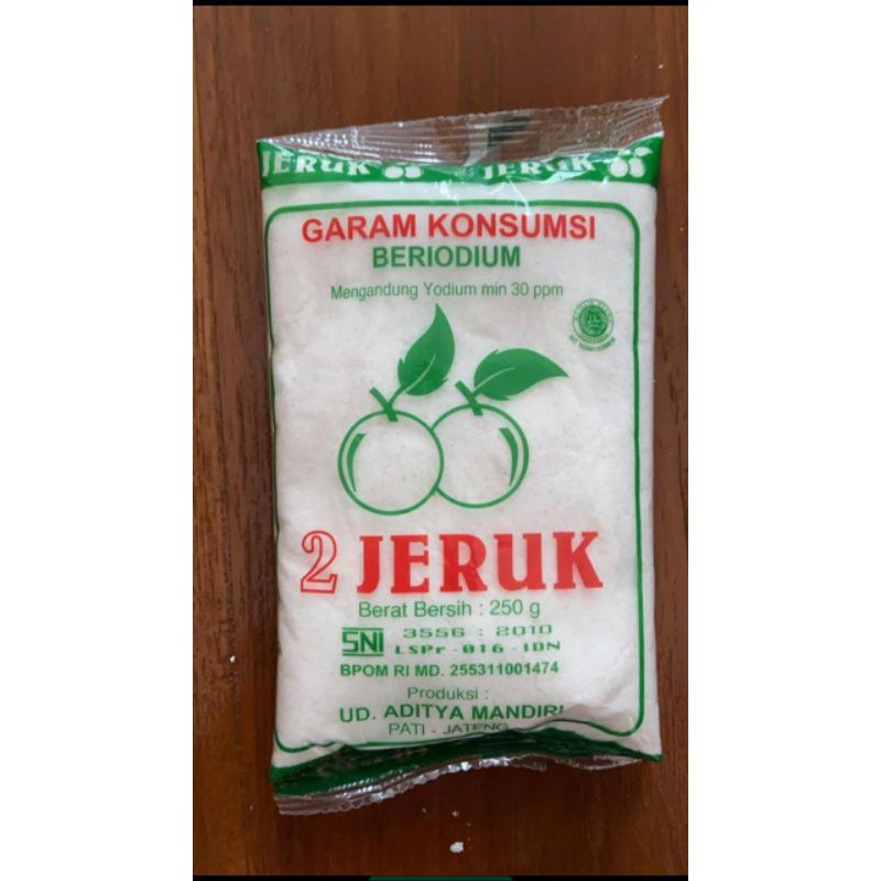 

Garam Merek jeruk 250 gram (min 10pcs)