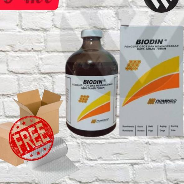 ➴ Biodin Romindo 100 ml Injeksi Penguat Otot & Daya tahan tubuh Hewan ✬