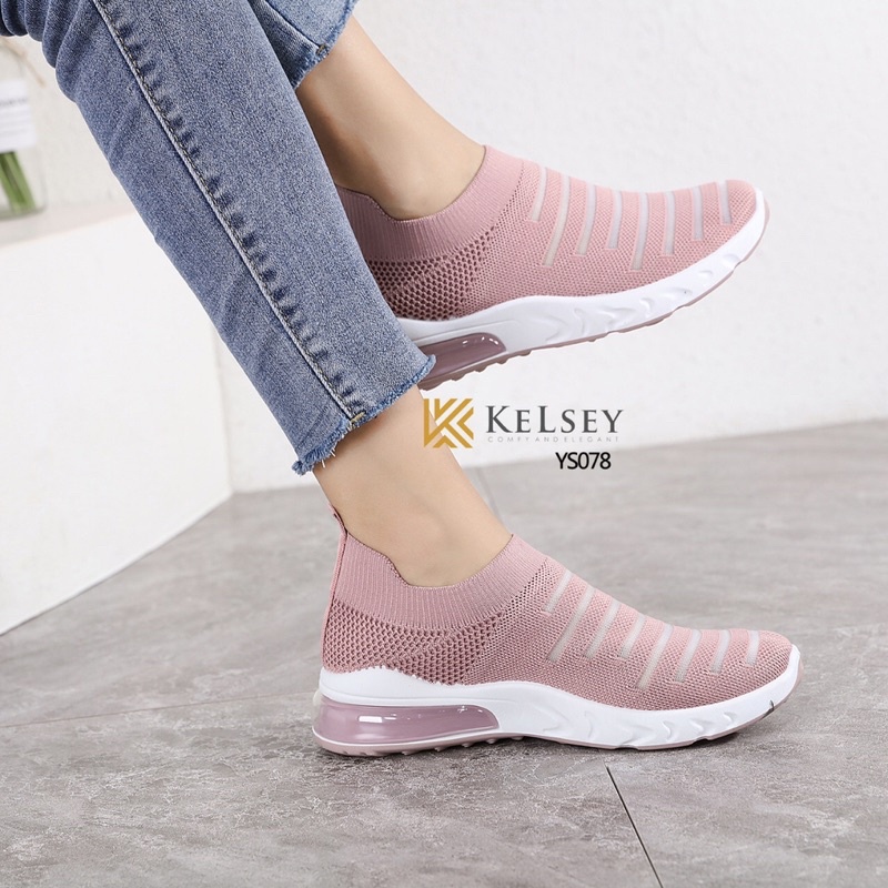 NICOLE SEPATU KELSEY #YS078 SEPATU FLYKNIT SHOES SEPATU WANITA IMPORT  SEPATU AIR BOOST FLIKNIT SPORT NEYLON