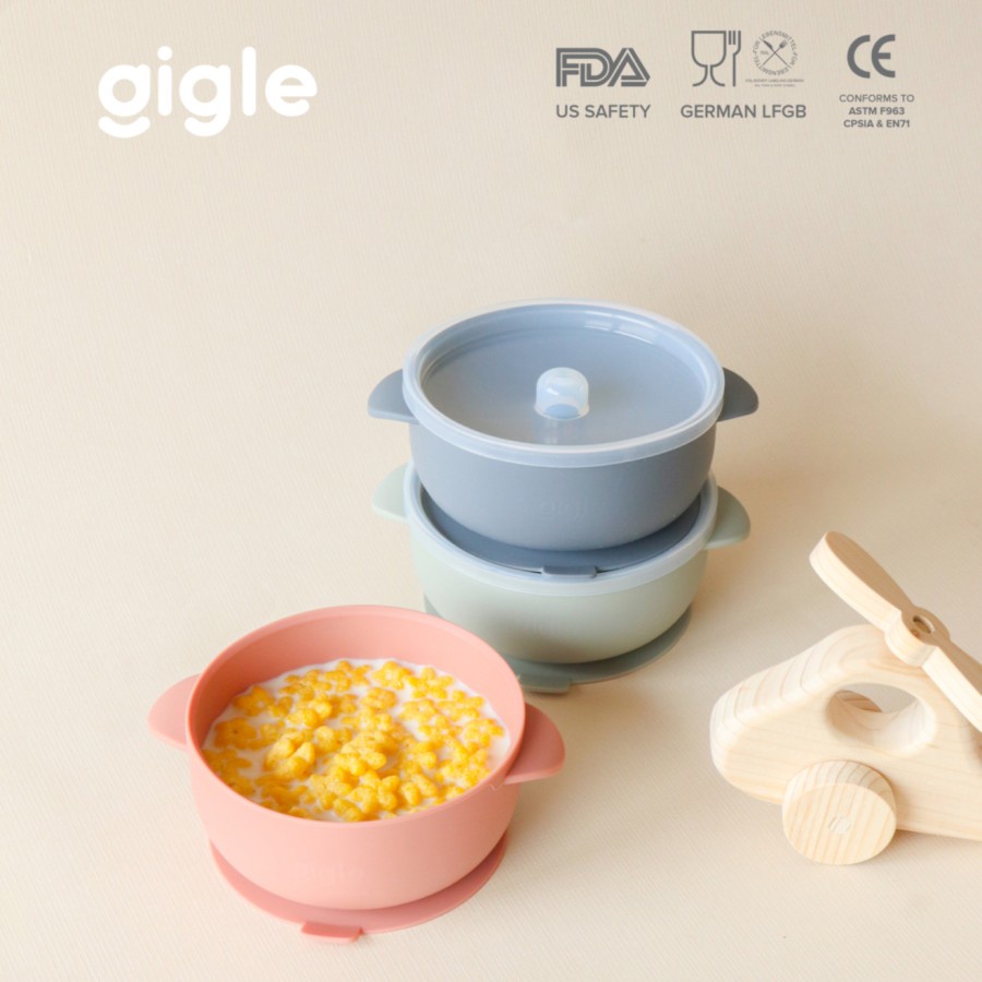 Gigle Baby Silicone Suction Bowl Mangkok Makan Bayi Silikon Anti Slip