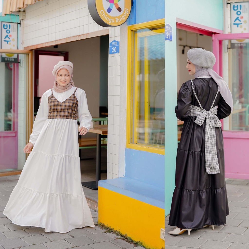 Amy Dress | Bella Vest | Dress Set | Gamis Tanktop | Gamis Vest | Gamis Tingkat | Gamis Pesta | Gami