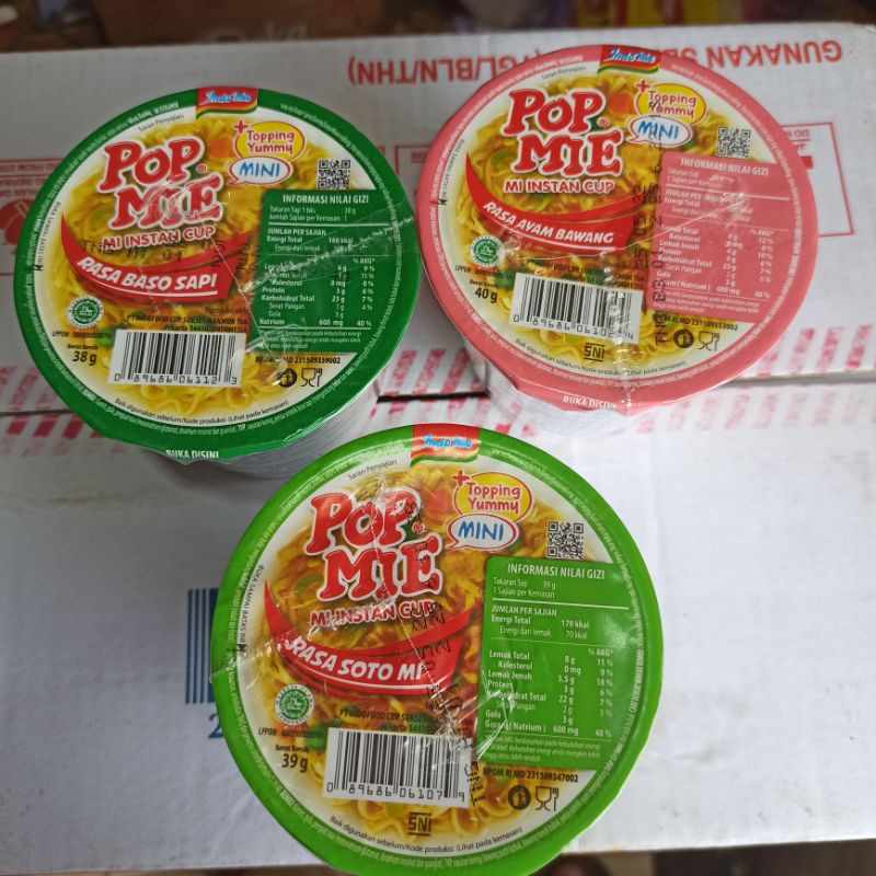 

Pop Mie Mini Mi Instan Cup Rasa Baso Soto Mi Ayam Bawang