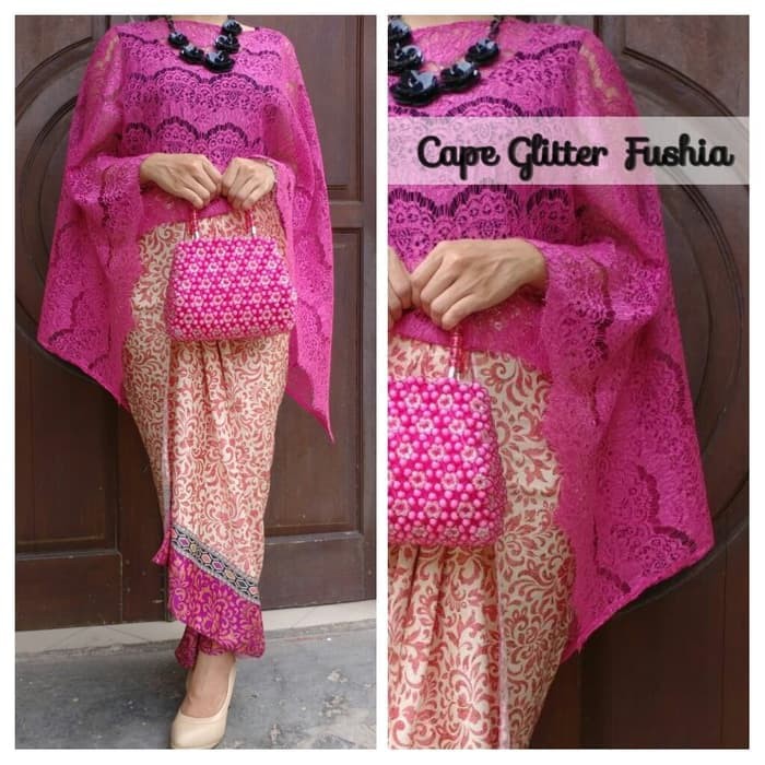 Kebaya Modern Cape Glitter Navy ATASAN AJA