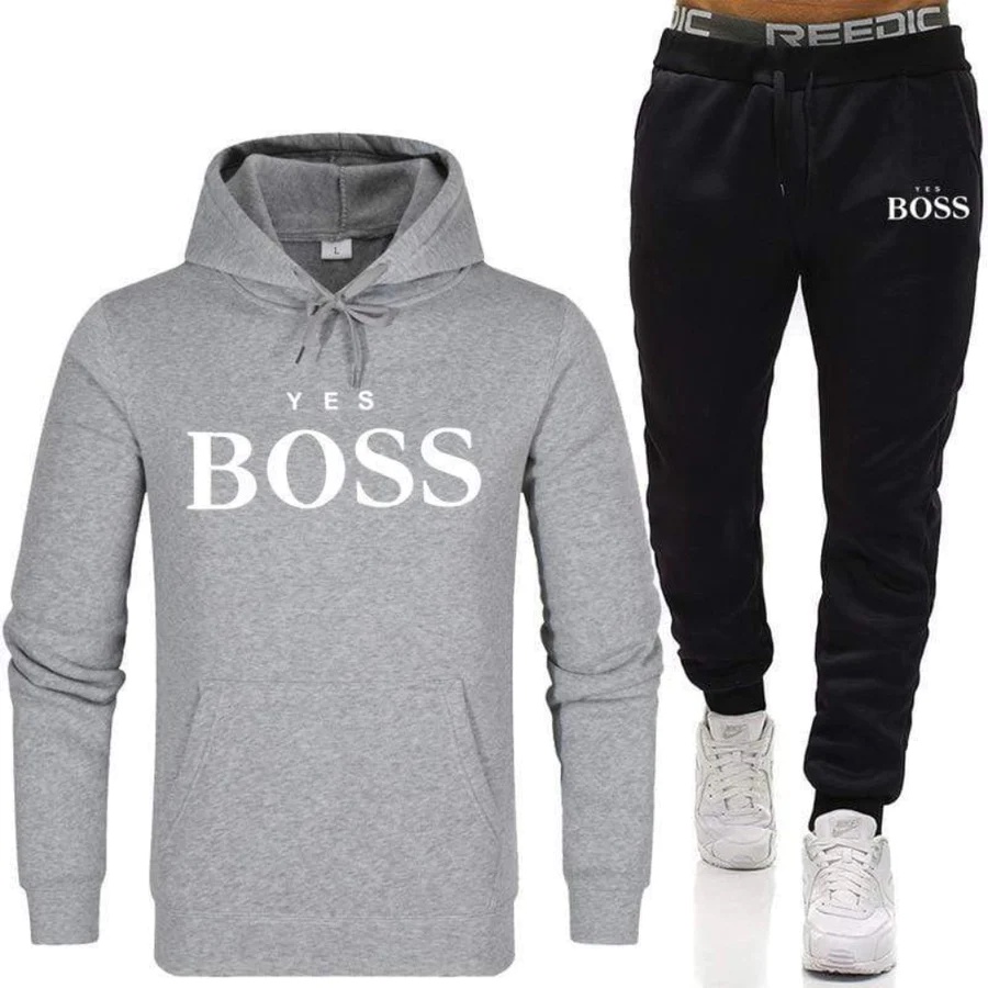 Setelan Celana Jogger &amp; Jumper Hoodie YES BOSS II Set sweater Hoodie dan Celana Joger Panjang II SIZE M- XL ( Pria &amp; Wanita )