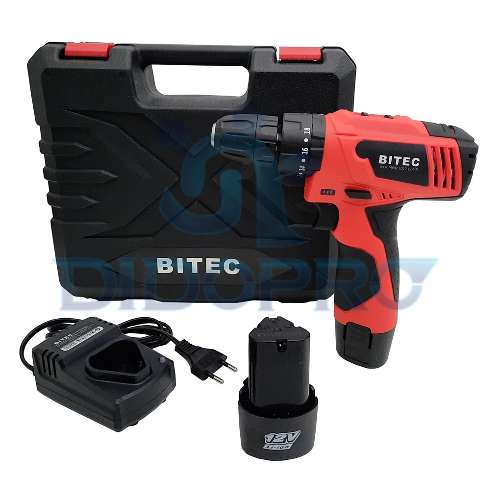 Mesin bor baterai 12V BITEC INA MBB 1012 Li-YS Cordless battery impact