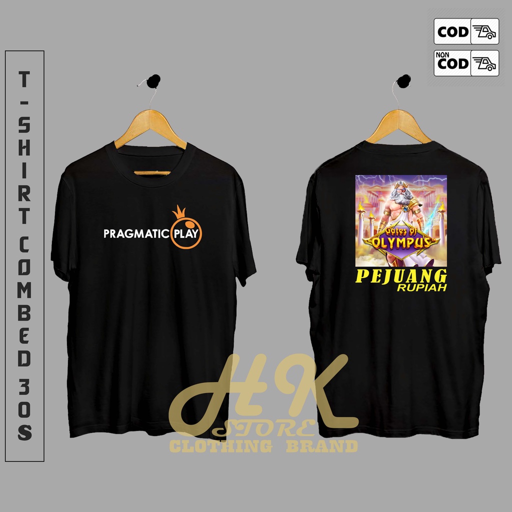 T-SHIRT KAOS PRAGMATIC PLAY GATES OF OLYMPUS PEJUANG RUPIAH