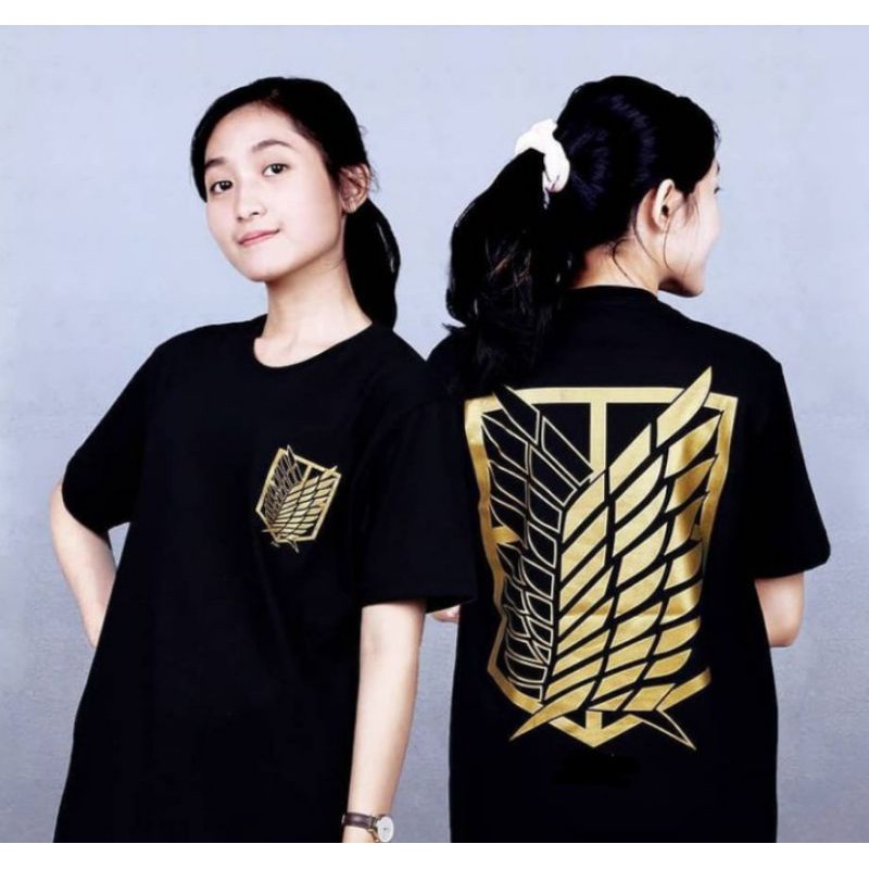 Jual Size M Xxl Kaos Aot Logo Attack On Titan Anime Tshirt Distro