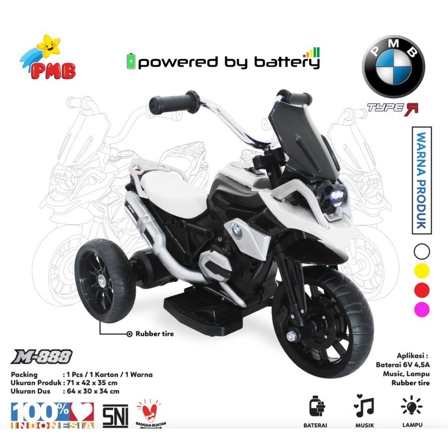 Motor Aki Anak PMB M888 Mainan Motor Anak