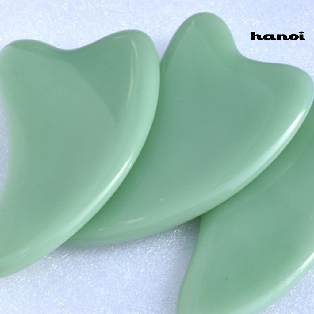 HQTM_Guasha Stone Heart-Shaped Prevent Wrinkle Green Relax Muscle Guasha Scraper Stone for Unisex