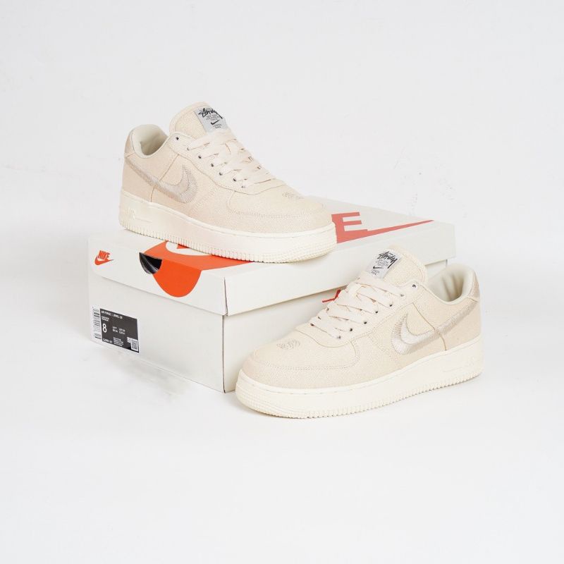 Nike Air Force 1 Low X Stussy Fosil Cream White