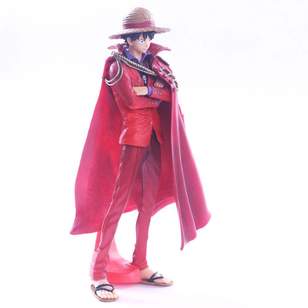 NEEDWAY Patung Anime Figure Luffy Koleksi Model The Ultimate King Dekorasi Desktop Jubah Merah Mainan Figure