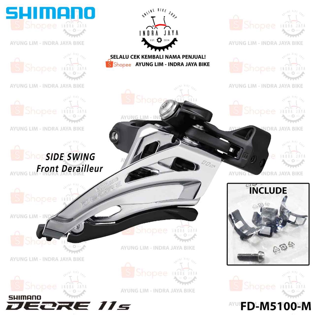 SHIMANO - FD DEORE (FD-M5100-M) - 2 X 11SPEED - 34.9 mm W/adpt 31.8 mm