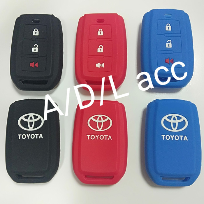 silicon SILIKON sarung kunci remote toyota all new avanza / veloz / agya trd / etios valco / 2012 2013 2014 2015 2016 2017 2018 2019 2020 HITAM MERAH BIRU