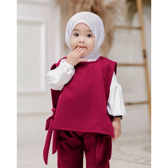 Baju anak perempuan 3in1 0 3 tahun bahan jatuh adem elastis