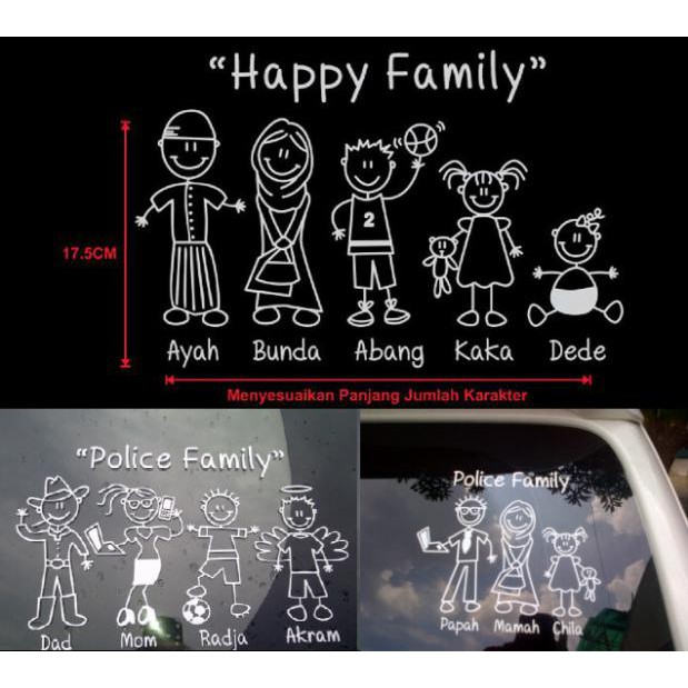 

STICKER HAPPY FAMILY / STICKER KELUARGA JAS HUJAN