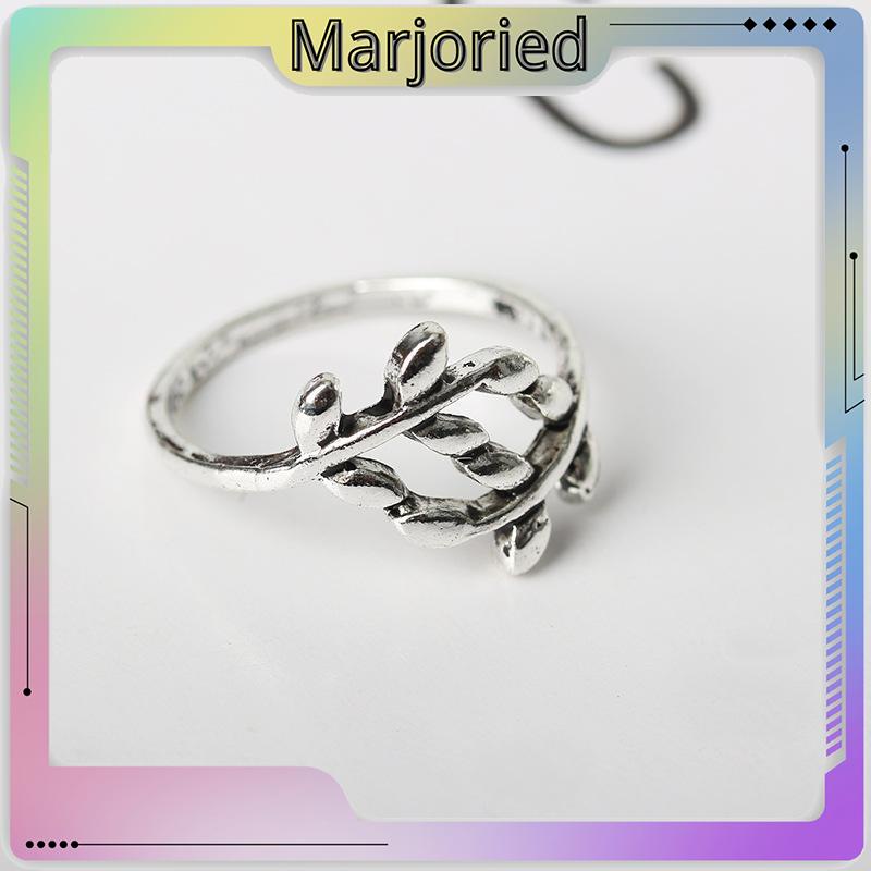 Cincin Charms Olive Tree Branch Leaves Open Ring Wedding Rings Adjustable Jewelry-MJD