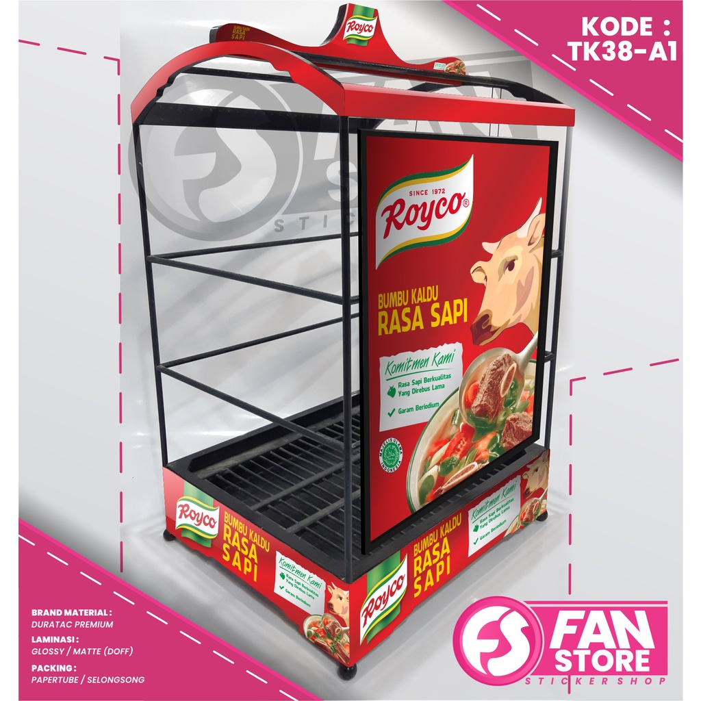 Sticker Sangkar Burung Kenari Sangkar Kotak Motif ROYCO - Stiker Sangkar Custom