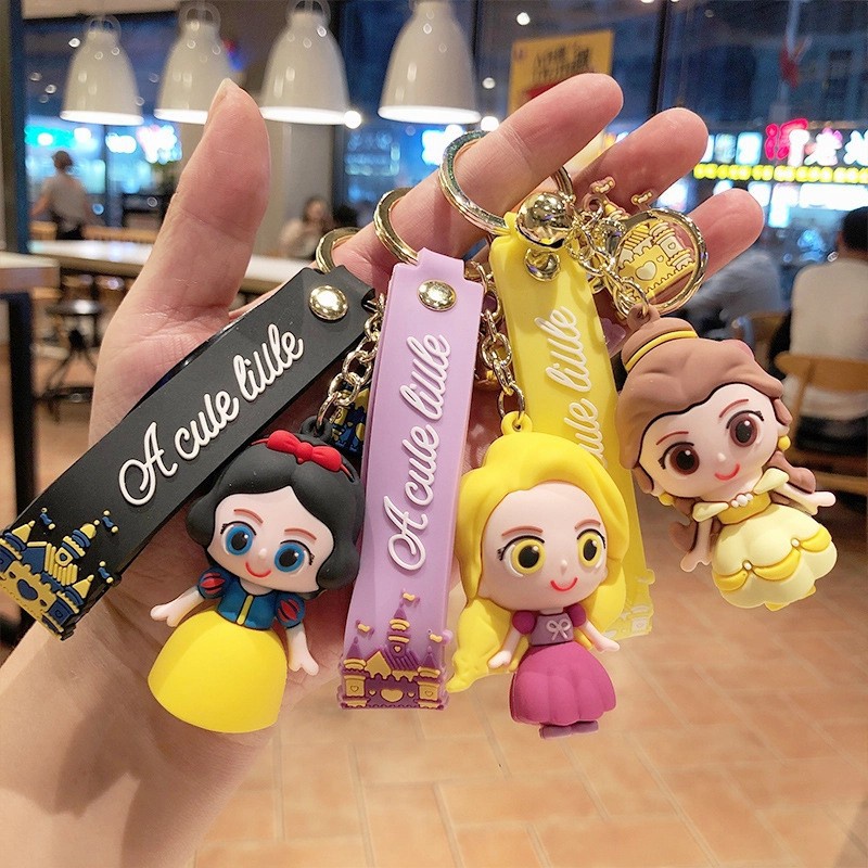 Gantungan Kunci Princess Disney Rubber Key Chain kado Anak Disneyland