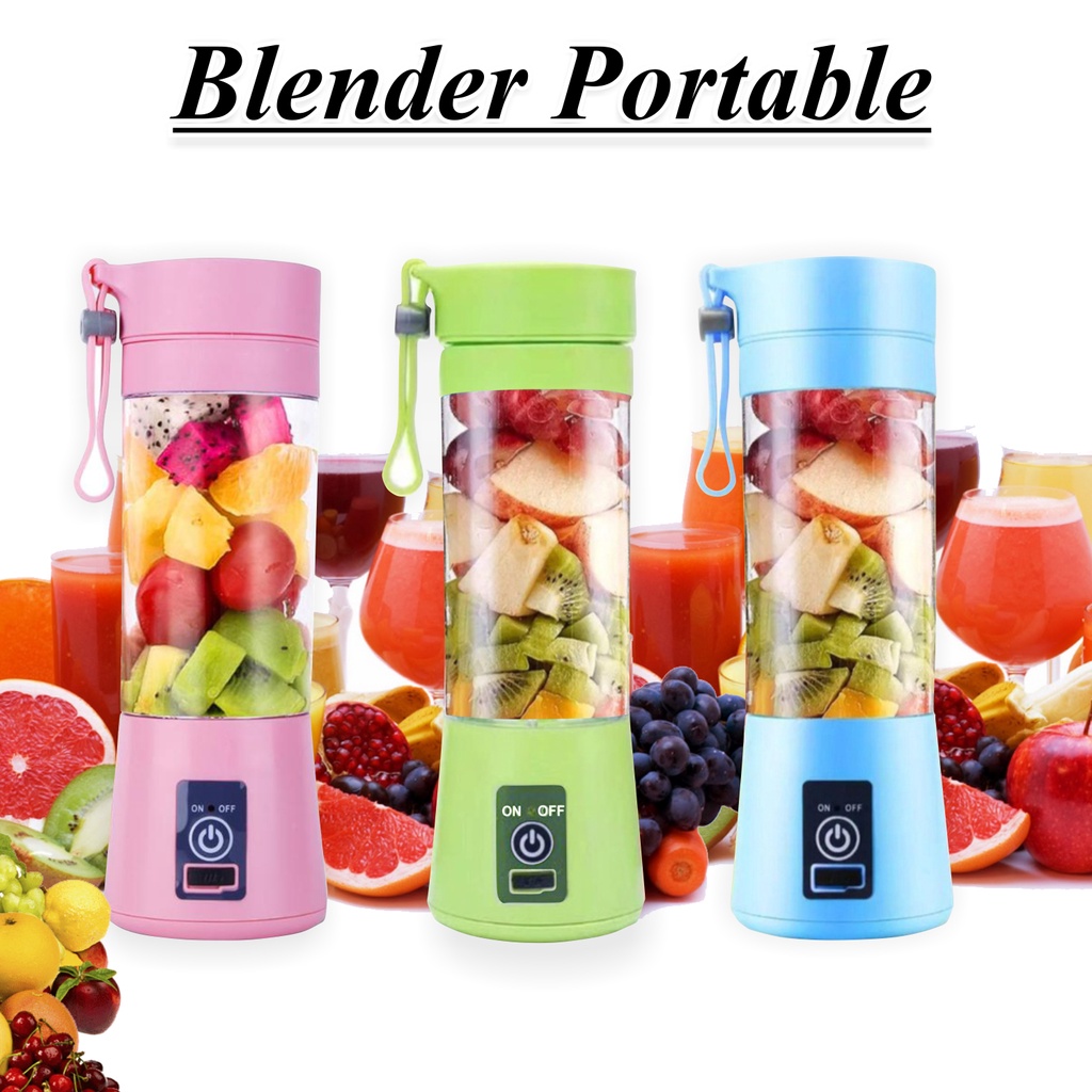 Blender portable blender jus buah serbaguna 2 mata pisau tajam blender dapur blender multifungsi