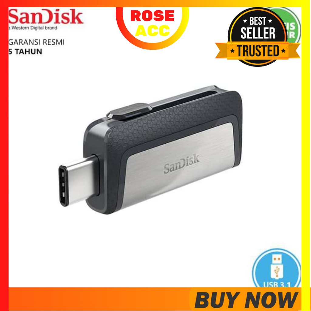 Flashdisk OTG Sandisk Ultra Dual Drive USB Type-C 128GB microSD Card