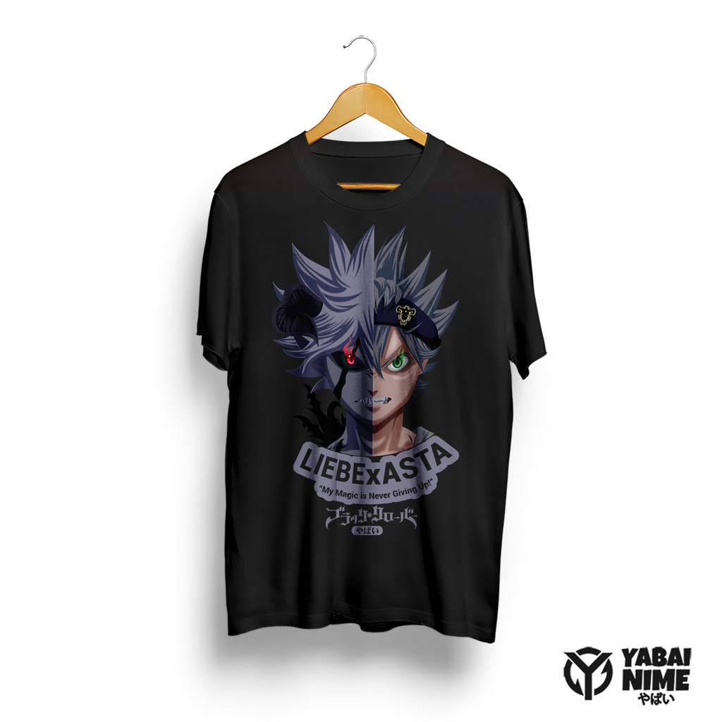 YABAI - Kaos Anime Black Clover Asta Liebe Demon Baju Asta Black Clover Yabainime