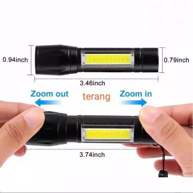 Senter Swat Mini COB Zoom Rechargeable Super Terang MS 511