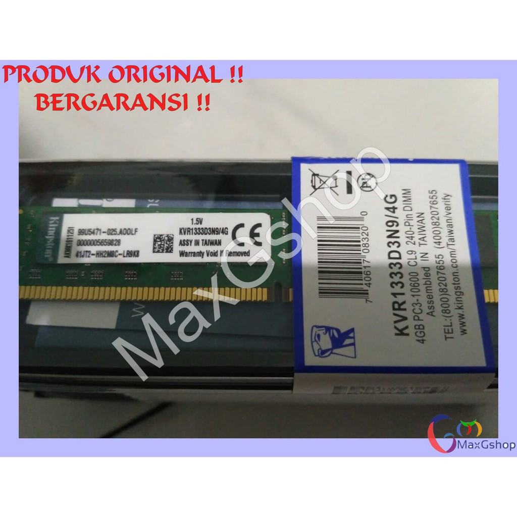 RAM PC KINGSTON DDR3 4GB PC10600 1333Mhz ORI | Shopee