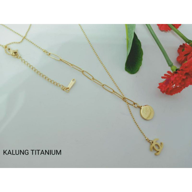 Fourfashion Kalung Titanium Chennel Polos Gold