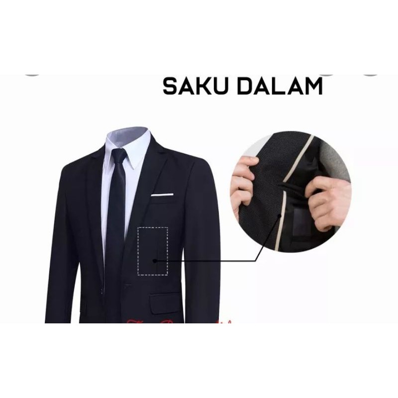 best deals jas formal pria hitam pekat bahan wol jettblack premium - jas wisuda