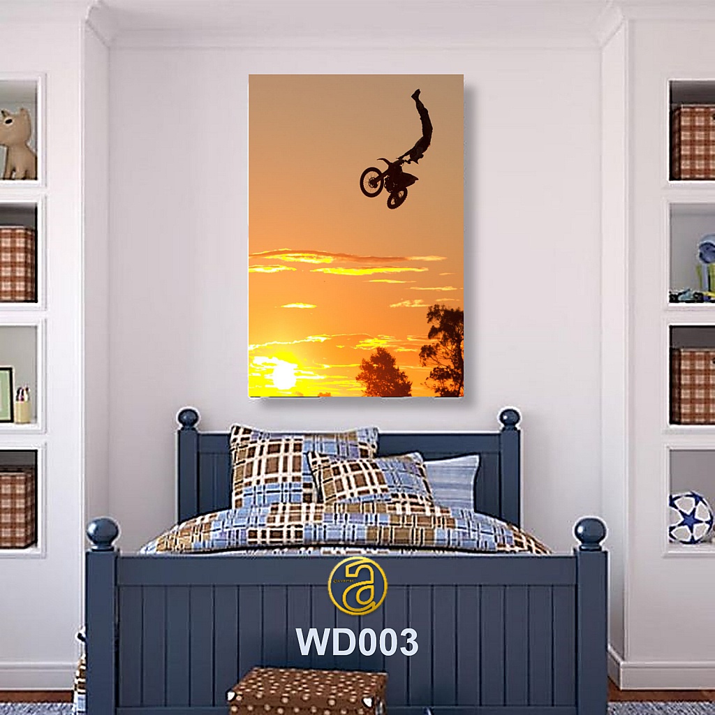 arcamas Poster kayu pajangan dinding motor cross bingkai MDF 20x30 cm Hiasan dinding motor trail