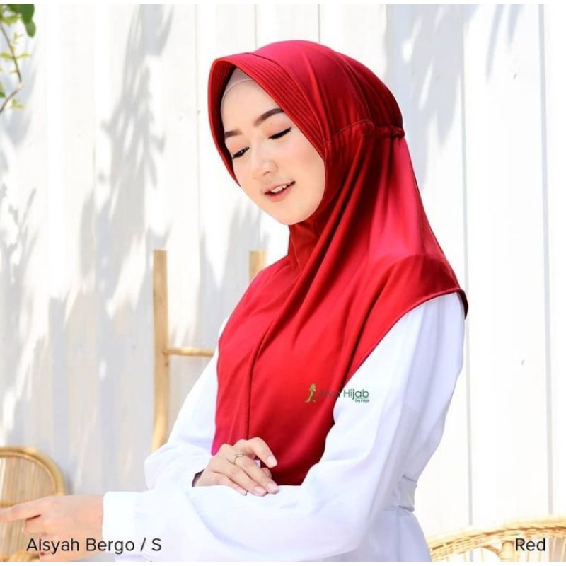 Bergo Maryam Simple Tali Jilbab Siria Wolfis Non Pet Daily Hijab Remaja-Serut polos