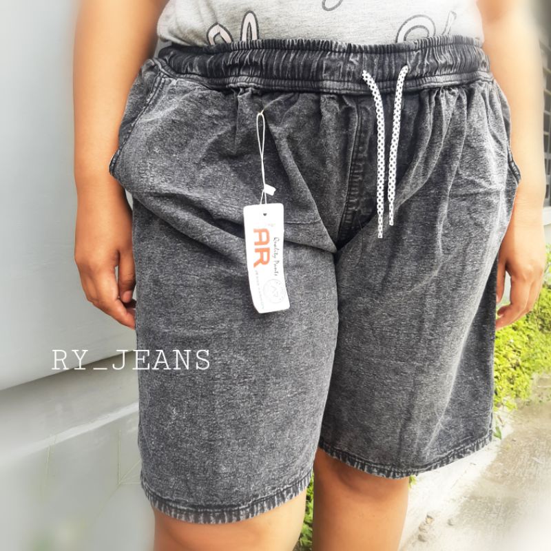 Celana jeans jumbo wanita hotpant jumbo jeans pendek jumbo pinggang kolor big size