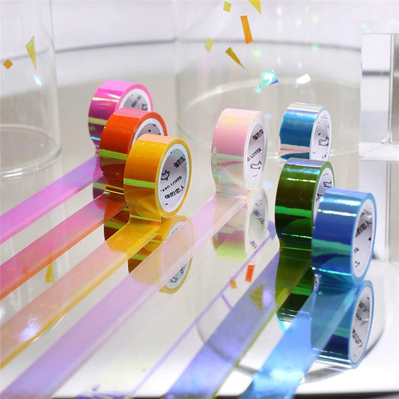 

INDORETAIL | Baru 7 Warna Glitter Rainbow Laser Washi Tape Diy Scrapbooking Dekoratif Masking Tape