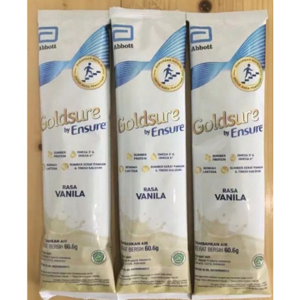 GOLDSURE BY ENSURE VANILA SACHET 60,6GR /GOLDSURE SACHET / ENSURE SACHET / GOLDSURE BY ENSURE