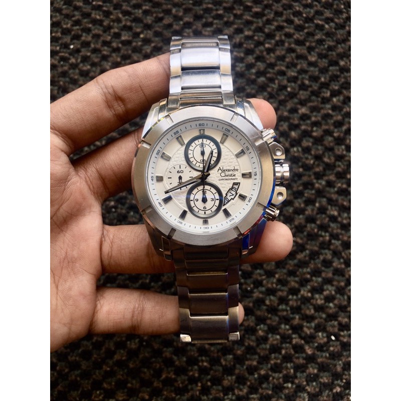 Bekas / Second / Preloved Jam Tangan Pria Analog Original Alexandre Christie AC Silver Murah