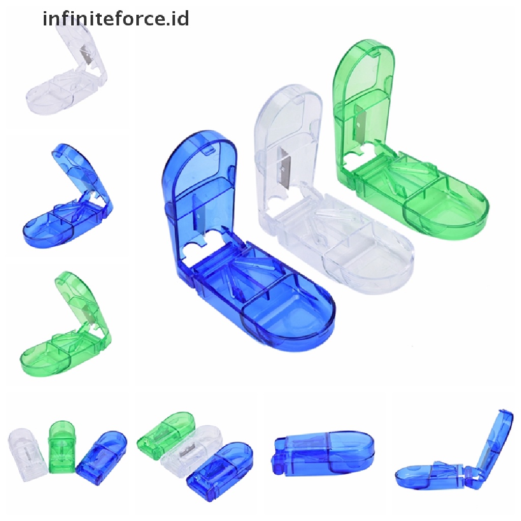 (Infiniteforce.Id) Kotak Organizer Obat Pil / Tablet Dengan Pemotong