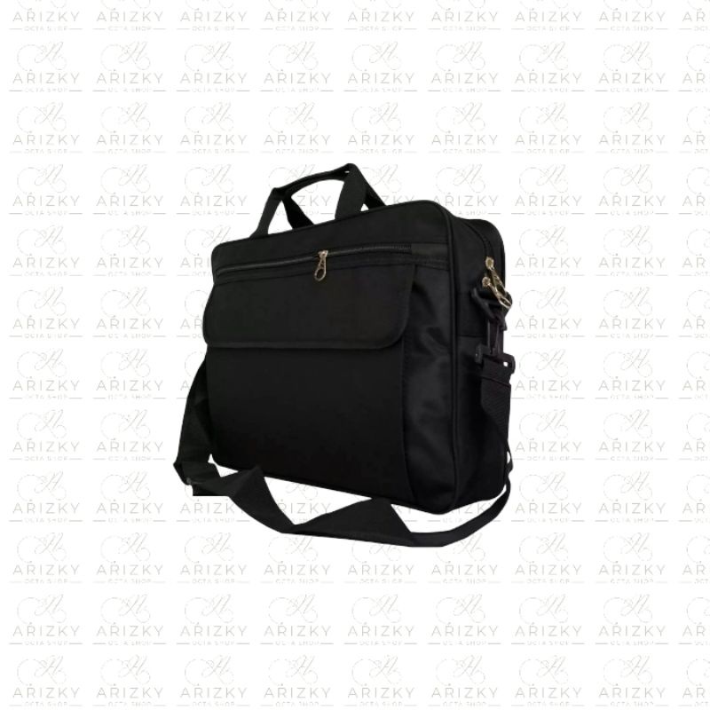 Obral Tas selempang Laptop Hitam Polos READY STOK