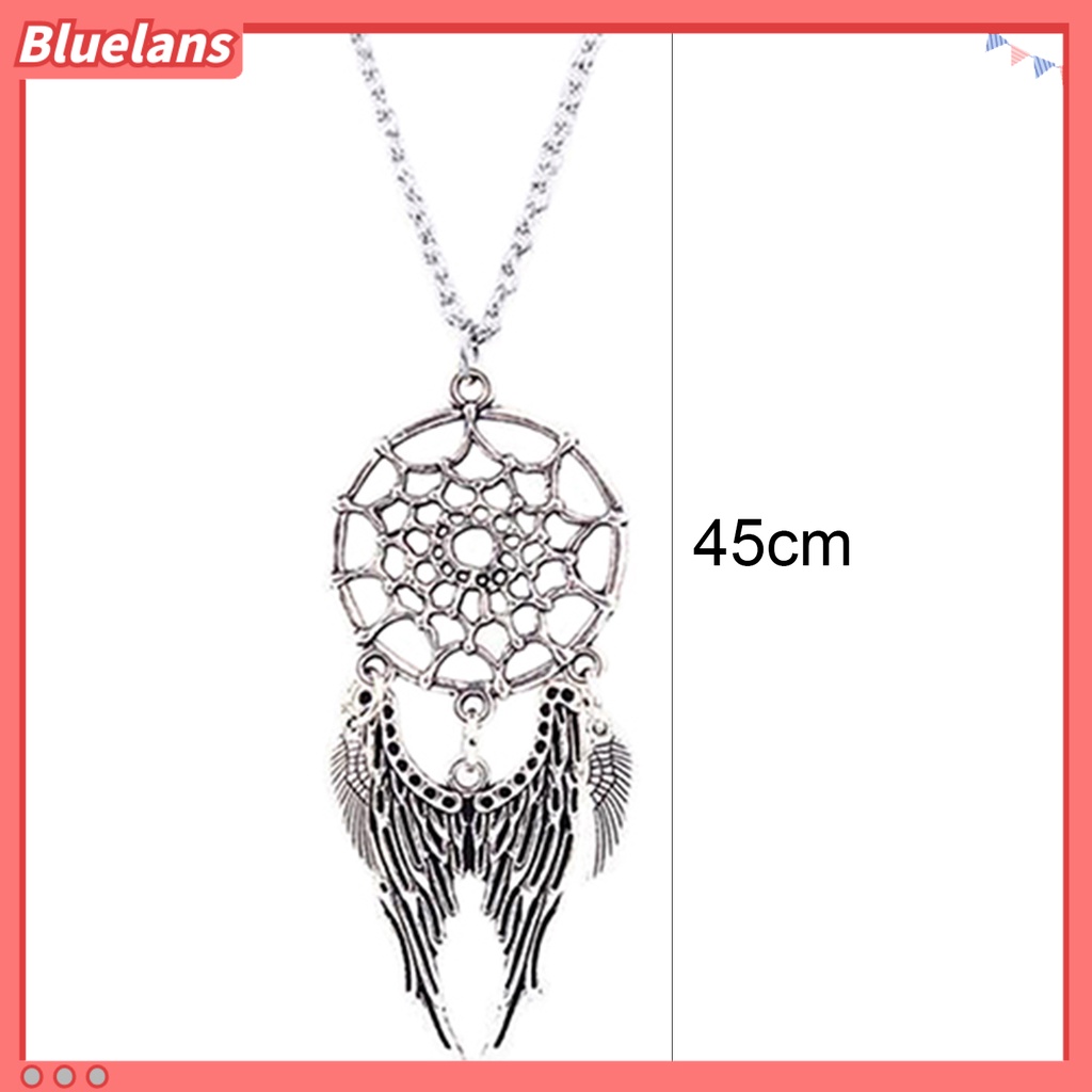 Bluelans Necklace Ethnic Dream Catcher Women Feather Wing Chain Necklace