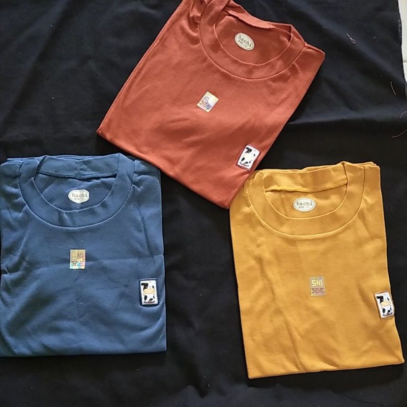 HACHI KAOS ATASAN 3 pc OBLONG PENDEK STALI WARNA TUA