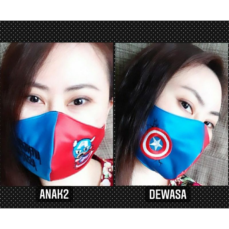 Masker SUPERHEROES Series - CAPTAIN AMERICA